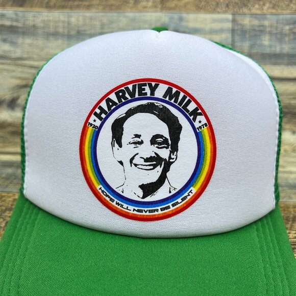 Harvey Milk Unisex Trucker Hat Green Snapback LGBTQ Equality Baseball Cap - Picture 3 of 6